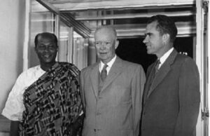 When Ghana’s finance minister was denied service at a Delaware restaurant because of his skin color U.S. President Dwight Eisenhower apologized to Gbedemah (first from left)