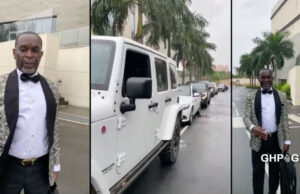 Millionaire Kwasi Dadzie flaunts fleet of expensive cars at his wedding