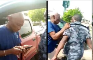 What happened to an old man who faced off with policeman