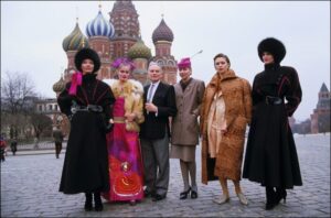 Pierre Cardin presents his collection in Moscow in 1986