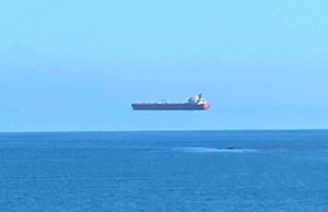 ‘Floating ship’ photographed off the coast of England